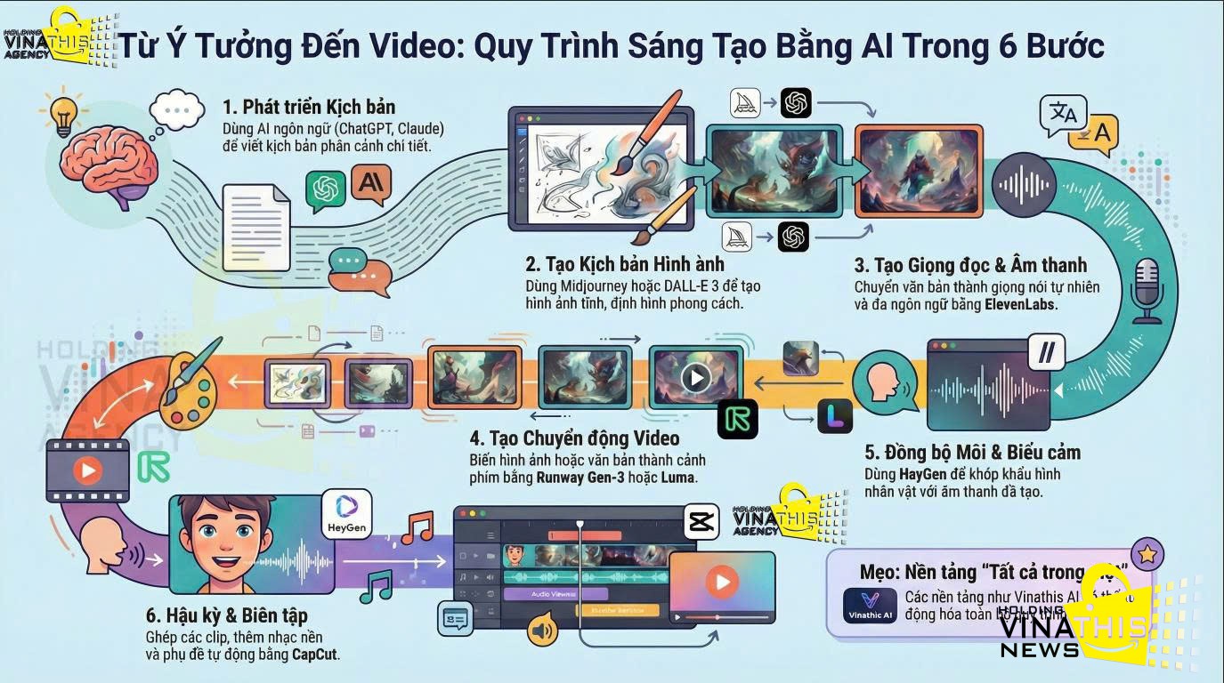 QUY TRÌNH SẢN XUẤT VIDEO AI TỪ A-Z: