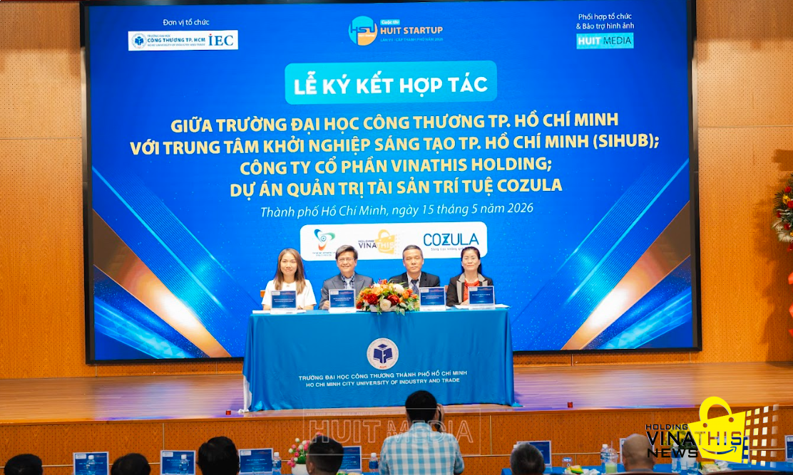 VINATHIS HOLDING KÝ KẾT HỢP TÁC CHIẾN LƯỢC TOÀN DIỆN CÙNG ĐẠI HỌC CÔNG THƯƠNG TP.HCM (HUIT) THÚC ĐẨY HỆ SINH THÁI KHỞI NGHIỆP ĐỔI MỚI SÁNG TẠO