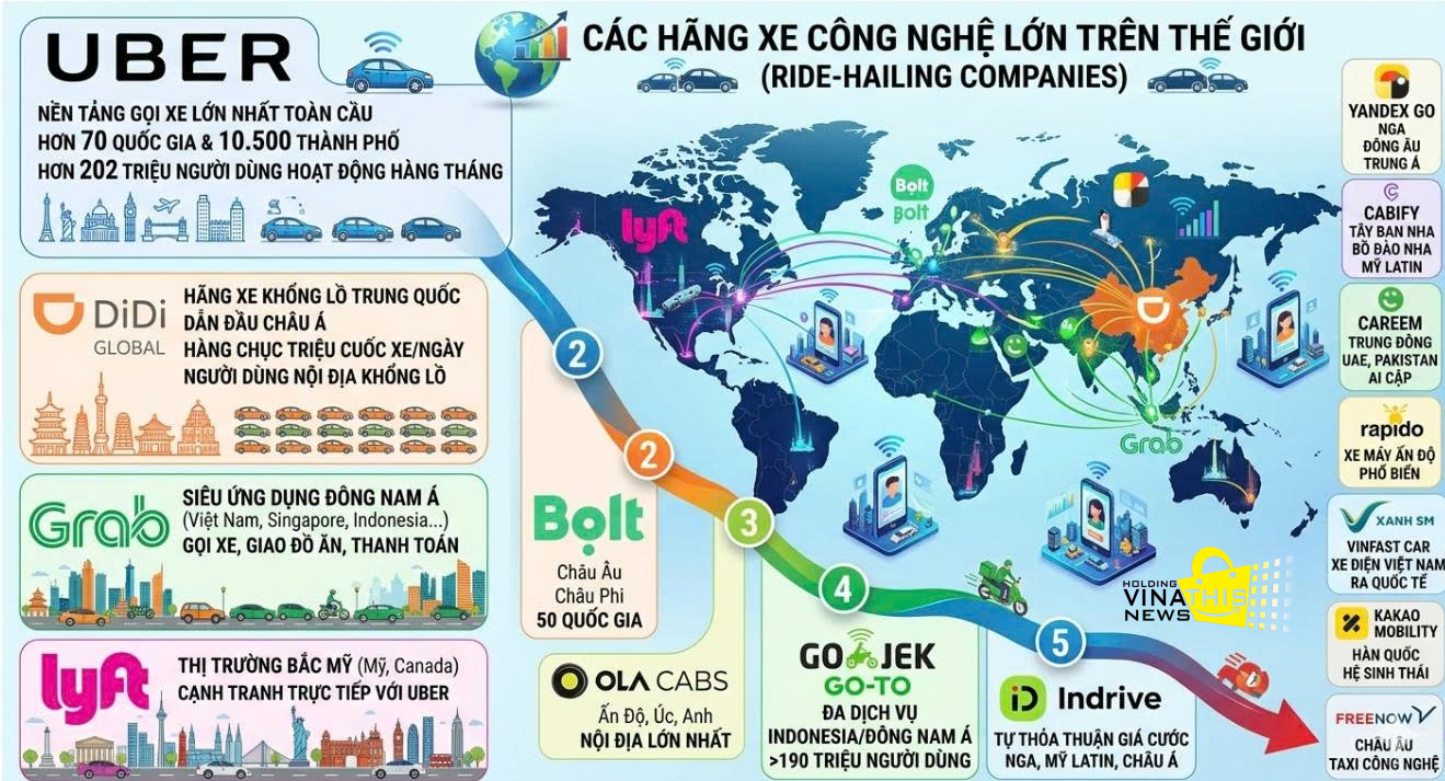 CÁC HÃNG GỌI XE CÔNG NGHỆ LỚN NHẤT THẾ GIỚI: BỨC TRANH THỊ TRƯỜNG VÀ XU HƯỚNG TƯƠNG LAI